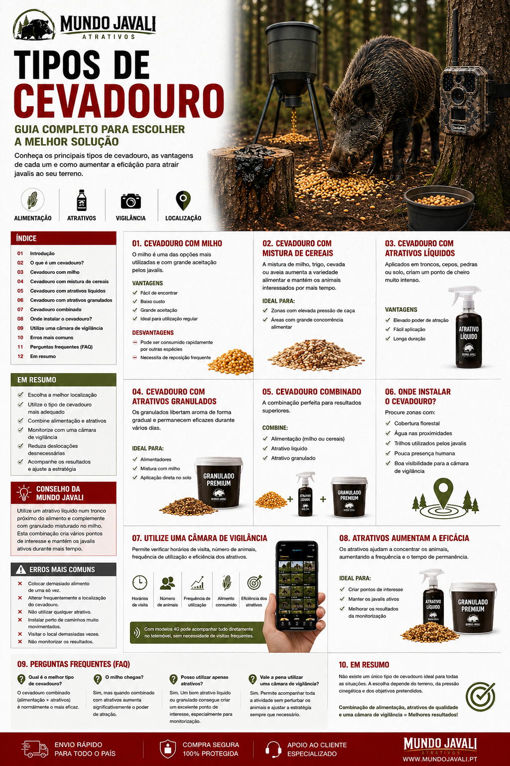 Tipos de Cevadouro: Qual o mais indicado para atrair javalis?