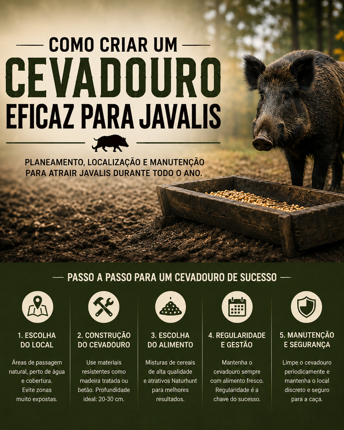 Como criar um cevadouro eficaz para javalis