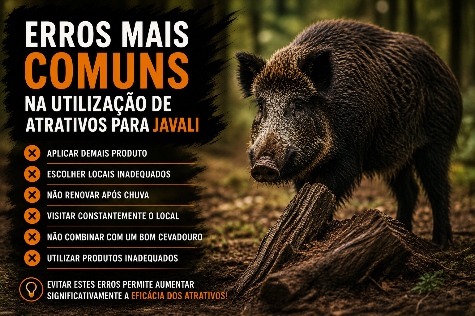 Erros mais comuns na utilização de atrativos para javali